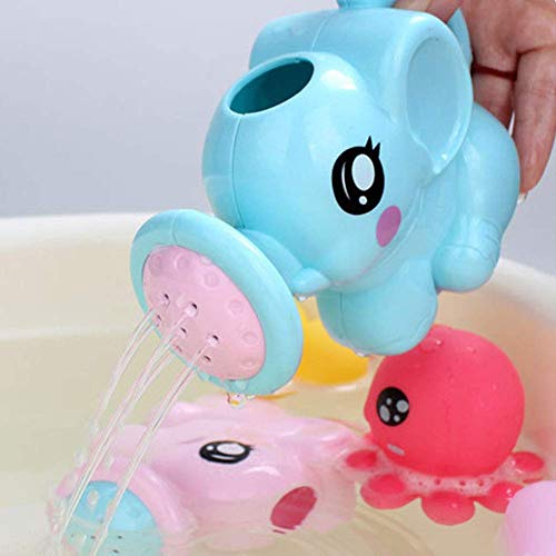 Juguete Infantil para Niños Regadera Baby Elefante Olla Ducha Cartoon (Azul) - Azul, free size