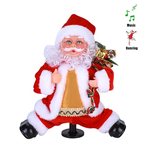 Juguete musical de Papá Noel, juguete de Navidad eléctrico de peluche muñecas, Navidad, baile, cantar, Swinging Santa Druce,wiggle hip, gira, decoración de Navidad, casa