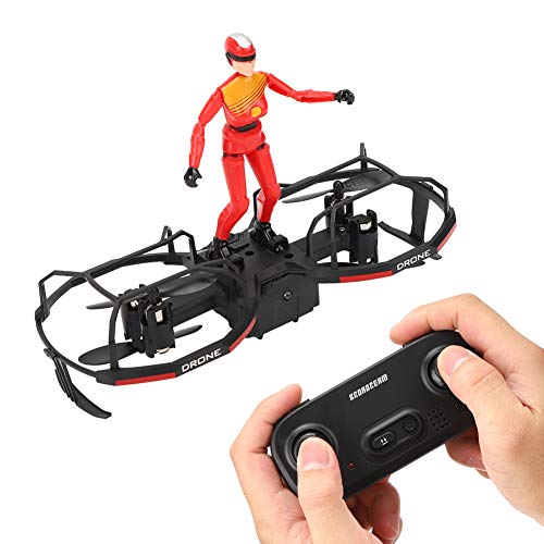 Juguete RC Drone Multifunción, 2 Ejes RC Stunt Paraglider Drone Altitude Hold Mode Drone Quadcopter(Rojo)