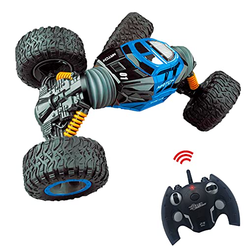 JUGUETECNIC │ Coche Teledirigido RC 4x4 Transformer Rock Climber 1/16 2.4Ghz | Coche Radiocontrol Todoterreno a Bateria con Mando Control Remoto (Azul)