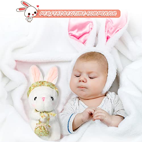 Juguetes de Animales de Peluche de Conejo Conejito de Peluche Juguetes de Conejito de Peluche Blandos para Chicas Conejito de Pascua Peluche Regalo de Cumpleaños Blanco y Verde 11 Pulgadas