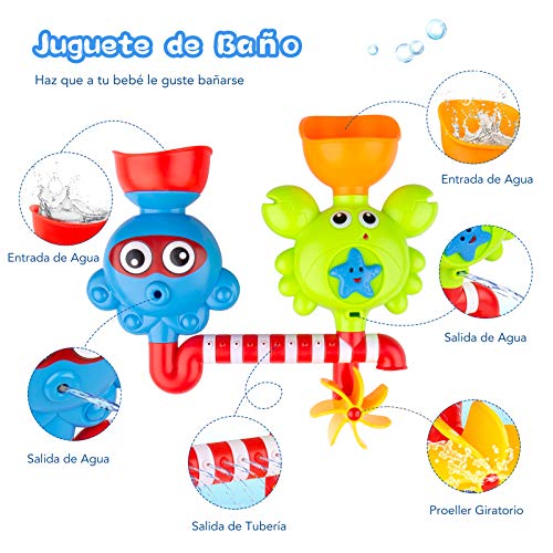 Juguetes de Baño para Bebés, INPHER Juguetes Bañera Ducha con 2 Tortugas para Niños de 1-5 Años, Educación Temprana de Animales, Divertidos Hora de Ducha,, Cumpleaños para Niños