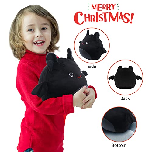 Juguetes de peluche de murciélago, juguetes de Halloween para niños, abrazando gótico, lindas almohadas, decoración para el hogar, Halloween, murciélago de algodón para niños y niñas (negro)