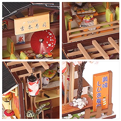 Juguetes Modelo Japoneses, Modelo De Tienda AAA Batería No Incluida DIY Sushi Shop Modelo Miniatura Muebles De Casa para Sala De Estar Dormitorio Oficina En Casa Deco