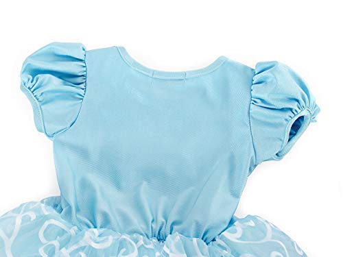 Jurebecia Cenicienta Princesa Dress Traje de Fiesta de Lujo Vestido Fiesta de Cumpleaños Outfits Halloween Princesa Niñas Ropa 11-12 Años Azul