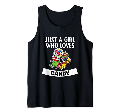 Just A Girl Who Loves Candy Caramelos Disfraz De Caramelo Camiseta sin Mangas