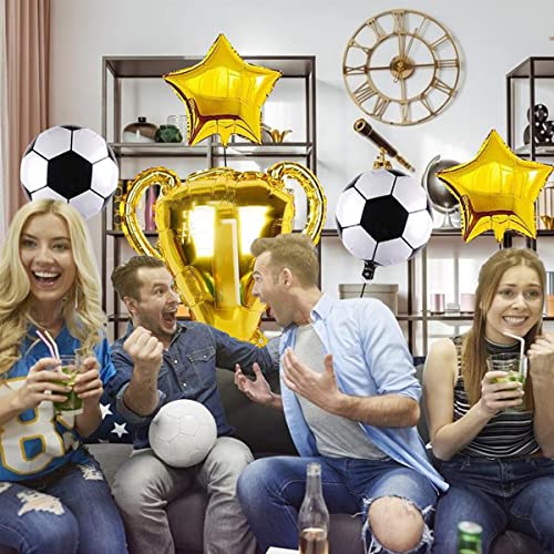 Jxuzh Globo de fútbol para cumpleaños, decoración de fiestas, accesorios de fútbol, decoración de cumpleaños para niños, globos de 1º cumpleaños