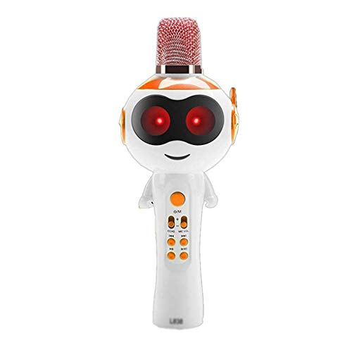 JYDQM Niños portátiles Inalámbrico Bluetooth Karaoke Micrófono Micrófono de Dibujos Animados Teléfono móvil Altavoz niños