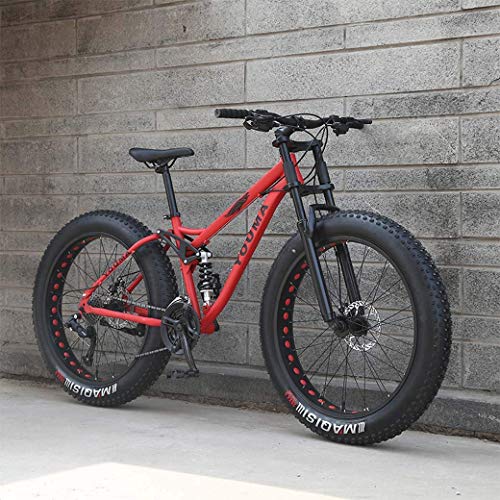 JYTFZD WENHAO Bicicletas de montaña for Hombres, Moto de Nieve Hardtail de neumáticos de 26 Pulgadas, Moto de Nieve de Doble suspensión y Tenedor de suspensión All Terreno Montaña Bicicleta Adulto