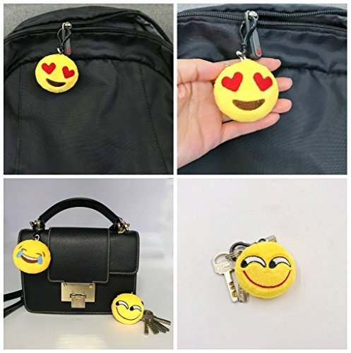 JZK 45pcs Mini Juguete de Peluche, Emoji Llavero emoticonos Llavero emoción para niños & Adulto Fiesta cumpleaños favores Rellenos Bolso Partido Decoraciones para Fiestas ( 5cm / 2 Pulgadas)