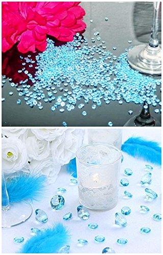 JZK 5000 Piezas 6mm Azul Diamante acrílico Confeti Mesa Boda Confeti Mesa Fiesta dispersión Gemas Cristales decoración Mesa para Boda, cumpleaños, gallina Fiesta, bebé Ducha, Navidad