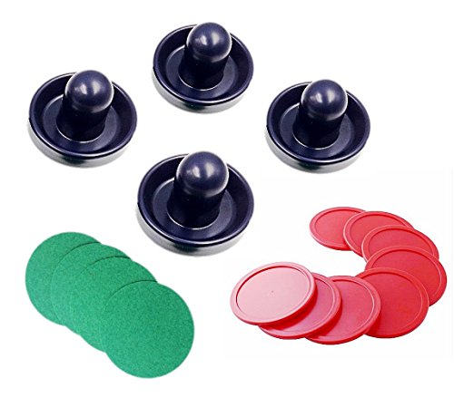 JZK Juego Hockey Aire para Mesa, 4pcs 96mm empujadores + 4pcs 94mm fieltros + 8 pcs Discos, niños y Adultos favores Fiesta cumpleaños Rellenos Bolsas Fiest