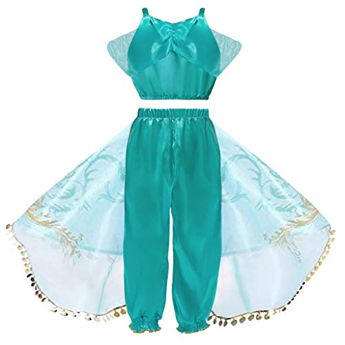 K-Youth Ropa Niña Cosplay Conjuntos Infantil Disfraz de Princesa de Niñas para Fiesta Carnaval Cumpleaños Traje del Traje Bautizo Recien Nacido Ropa de Adolescente Chica (Verde 2, 2-3 años)