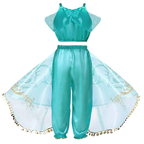 K-Youth Ropa Niña Cosplay Conjuntos Infantil Disfraz de Princesa de Niñas para Fiesta Carnaval Cumpleaños Traje del Traje Bautizo Recien Nacido Ropa de Adolescente Chica (Verde 2, 2-3 años)