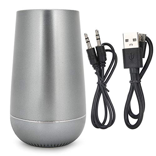 Kafuty-1 Altavoz Bluetooth Sonido de Cuerno de bajo Envolvente Potente Mini Altavoz de Baile de aleación de Aluminio Compatible para iOS para Sistema(Silver Gray)