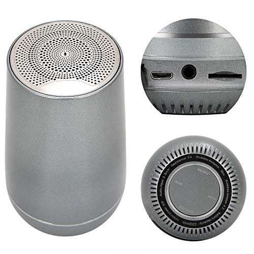 Kafuty-1 Altavoz Bluetooth Sonido de Cuerno de bajo Envolvente Potente Mini Altavoz de Baile de aleación de Aluminio Compatible para iOS para Sistema(Silver Gray)