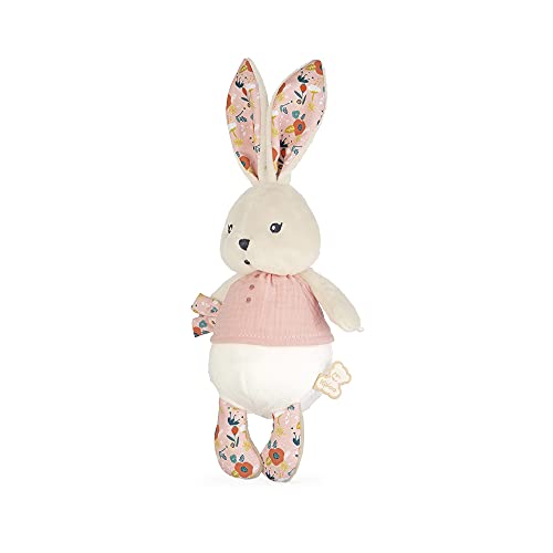 Kaloo - K'Doux - Muñeco Conejo Amapolas - Rosa Pálido - Tela Suave - Peluche - 20 Cm, K969953