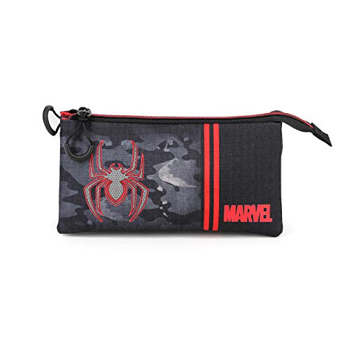 KARACTERMANIA Spiderman Dark-Estuche Portatodo Triple HS, Multicolor