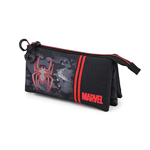 KARACTERMANIA Spiderman Dark-Estuche Portatodo Triple HS, Multicolor