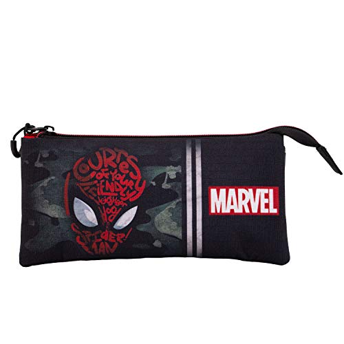 KARACTERMANIA Spiderman Spidey-Estuche Portatodo Triple HS, Negro