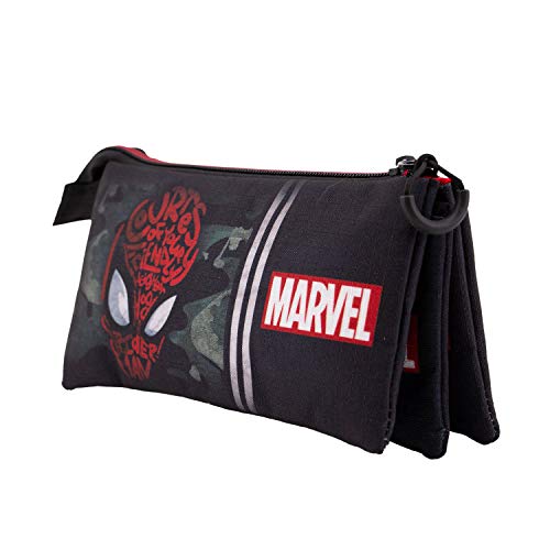 KARACTERMANIA Spiderman Spidey-Estuche Portatodo Triple HS, Negro