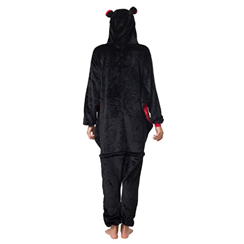 Katara-(10+ Modelos) Kigurumi Pijamas Disfraz Animal Halloween Adultos, Color murciélago, Talla 165-175cm (1744)