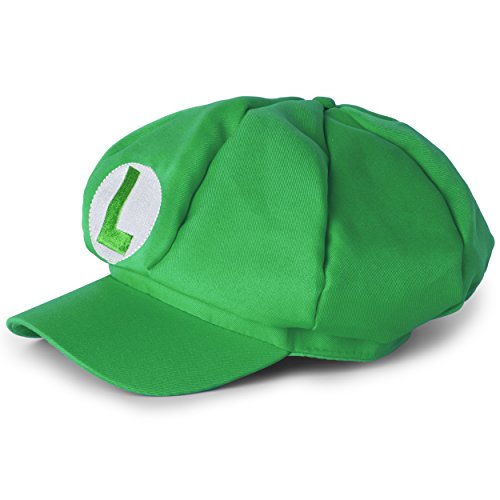 Katara- Juego de Disfraz Super Mario Bros-Gorra de Luigi, 4 Bigotes, Guantes, Adultos, Niños, Color Verde