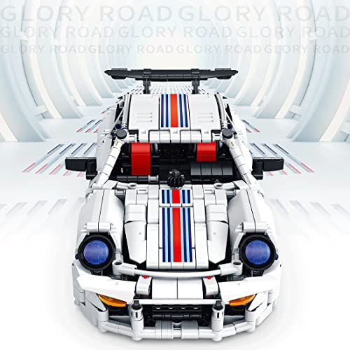 Ke5441lia Juego de construcción de coche de carreras de 1/14 para Porsche 911 GT3 RS, clásico de coches deportivos, piezas pequeñas, juego de vehículos compatibles con Lego Technic (1182 Pcs+)