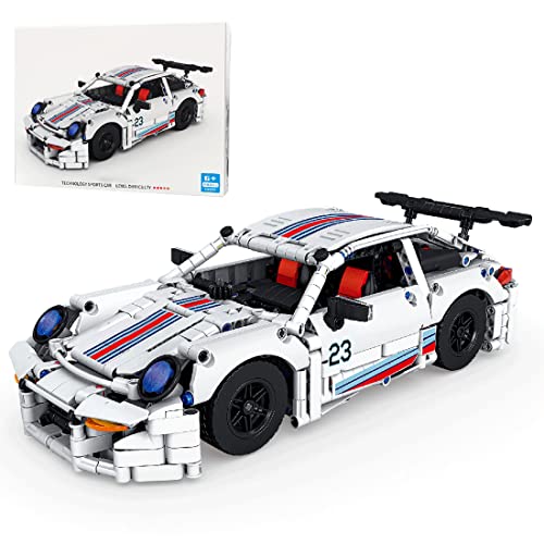 Ke5441lia Juego de construcción de coche de carreras de 1/14 para Porsche 911 GT3 RS, clásico de coches deportivos, piezas pequeñas, juego de vehículos compatibles con Lego Technic (1182 Pcs+)