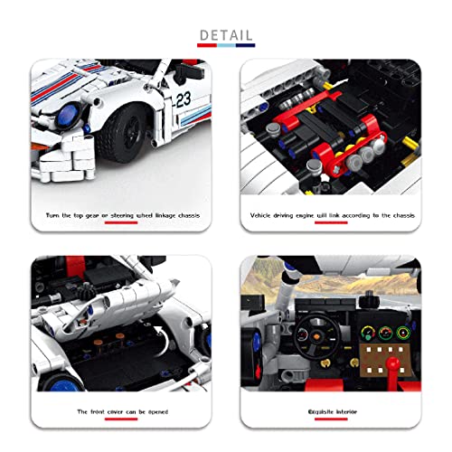 Ke5441lia Juego de construcción de coche de carreras de 1/14 para Porsche 911 GT3 RS, clásico de coches deportivos, piezas pequeñas, juego de vehículos compatibles con Lego Technic (1182 Pcs+)