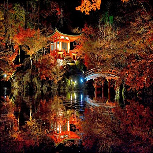 keletop Japón Gran Templo Kyoto Lake Pond Park_Puzzle Adulto 1000 Piezas_Dificultad Creativa Gran Rompecabezas educación educativa descompresión Juguetes para Adultos_50x75cm