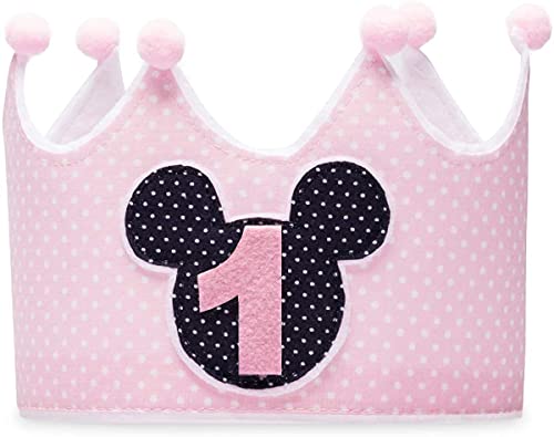 Kembilove Corona Primer Cumpleaños – Coronas Infantiles para niños y niñas cómodas y suaves para la Piel – Fiesta de cumpleaños Smash Cake Minnie – Regalos Personalizados