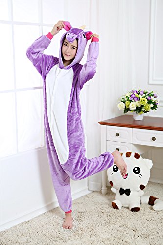 Kenmont Unicornio Juguetes y Juegos Traje Disfraz Animal Ropa de Dormir Cosplay Disfraces Pijamas para Adulto Niños (Tamaño M: 158-168 CM, Púrpura)