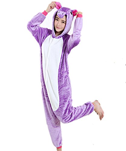 Kenmont Unicornio Juguetes y Juegos Traje Disfraz Animal Ropa de Dormir Cosplay Disfraces Pijamas para Adulto Niños (Tamaño M: 158-168 CM, Púrpura)