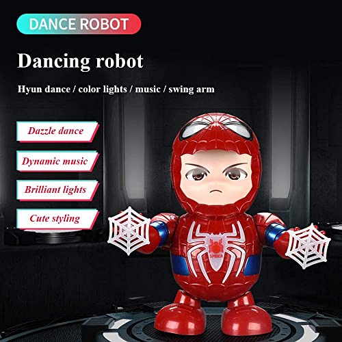 kepos Baile Música Vengadores Iron Man Robot Juguete Linterna LED Tony Stark Ironman Figuras de Acción Juguetes Electrónicos para Niños Regalo Baile Iron Man Dance Hero Robot (Spiderman)