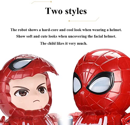 kepos Baile Música Vengadores Iron Man Robot Juguete Linterna LED Tony Stark Ironman Figuras de Acción Juguetes Electrónicos para Niños Regalo Baile Iron Man Dance Hero Robot (Spiderman)