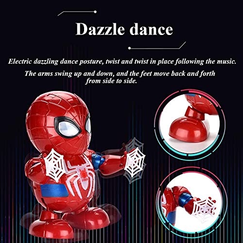 kepos Baile Música Vengadores Iron Man Robot Juguete Linterna LED Tony Stark Ironman Figuras de Acción Juguetes Electrónicos para Niños Regalo Baile Iron Man Dance Hero Robot (Spiderman)