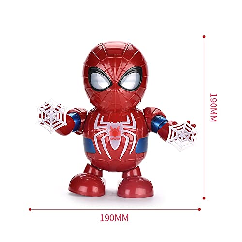 kepos Baile Música Vengadores Iron Man Robot Juguete Linterna LED Tony Stark Ironman Figuras de Acción Juguetes Electrónicos para Niños Regalo Baile Iron Man Dance Hero Robot (Spiderman)