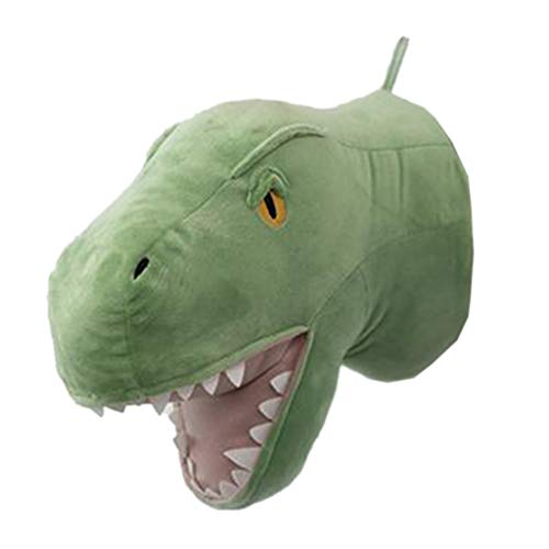 KERDEJAR 3D Cabeza de Animal de Dibujos Animados Dinosaurio de Peluche de Juguete para niños Dormitorio guardería decoración Colgante de Pared