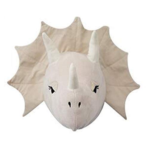 KERDEJAR 3D Cabeza de Animal de Dibujos Animados Dinosaurio de Peluche de Juguete para niños Dormitorio guardería decoración Colgante de Pared