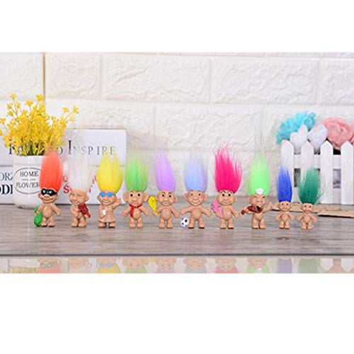 KESOTO 8 Piezas Cromática Muñeca Lucky Troll Mini Figuras de Acción Juguete Decoración de Escritorio en Casa