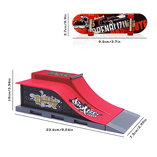 KETIEE Finger Skate Park Kit Juego de minimonopatín de Dedo con rampa y Otros Accesorios Diapasón de rampa Parque Juguete para Niños (E)