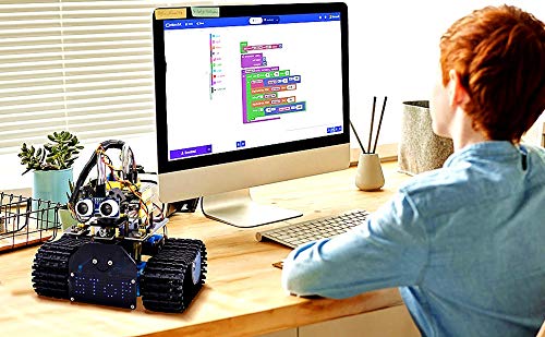 KEYESTUDIO Mini Tank Robot Upgraded V2.0 for Arduino and Mixly Blocks Coding/Support iOS/Android