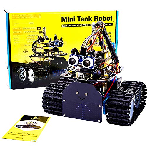 KEYESTUDIO Mini Tank Robot Upgraded V2.0 for Arduino and Mixly Blocks Coding/Support iOS/Android