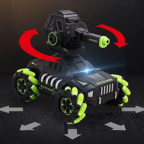 KGUANG Tanque RC todoterreno 4WD, bomba de agua de inducción de gestos apuntando y lanzando 2.4G Control remoto Batería de automóvil blindado × 2 Música ligera Batalla eléctrica Juguete para niños Reg