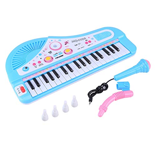 Kid Electronic Keyboard Piano, niños y niñas Mini Piano Keyboard Toy Plastic Learning Musical Kit de Juguete Multifuncional con micrófono 37 Teclas Instrumento Educativo