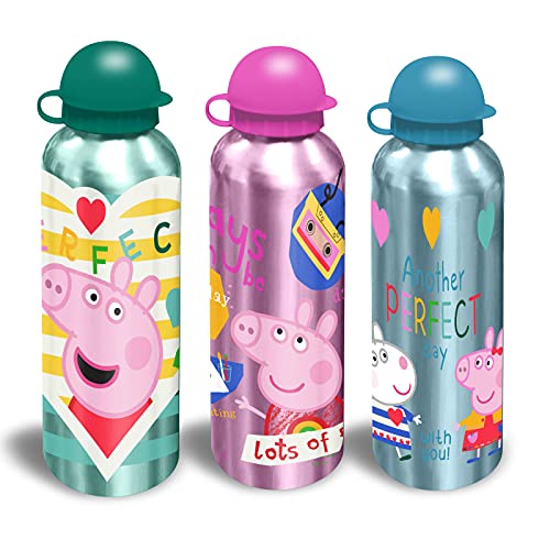 Kid Licensing CANTIMPLORA DE ALUMINIO PEPPA PIG 500ML - 1 unidad aleatoria