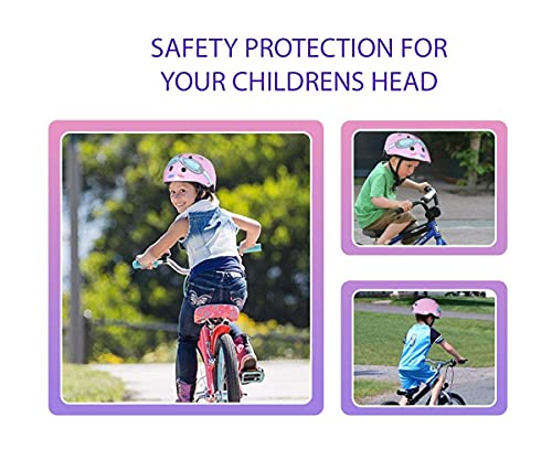 KIDDIMOTO Casco Bicicleta Completamente Ajustabl - Bici Casco para Infantil y Niños para Patinete, Ciclismo, Scooter, Bicicleta de Equilibrio y Monopatin - Gafas Rosadas - S (48-53cm)