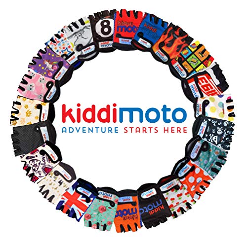 Kiddimoto Guantes de Ciclismo sin Dedos para Infantil (niñas y niños) - Bicicleta, MTB, BMX, Carretera, Montaña - Llama - Talla: M (5-8 años)