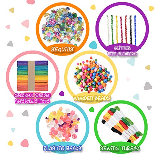 KIDDYCOLOR Art and Craft Supplies para niños, más de 1000 Piezas de Kit de Suministros para Manualidades, Todo en uno, Juego de Manualidades para niños pequeños de 5 años, 6 7 8 9 10